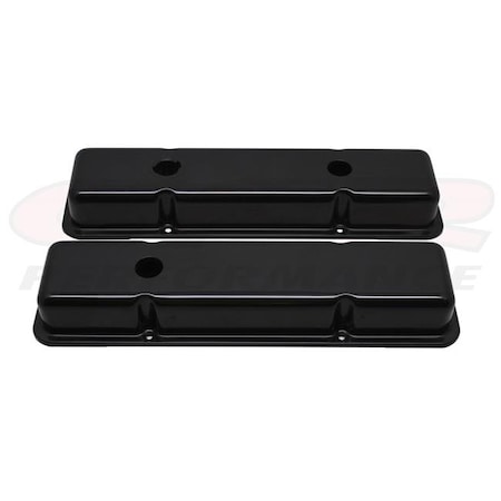 Cfr Performance CFR HZ-9517-PBK Steel 1958-86 Chevy Sb 283-305-327-350-400 Smooth Short Valve Covers - Black HZ-9517-PBK